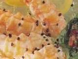 Langoustines poêlées, sauce pistou rouge et huile de citron