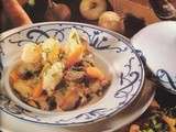Lapereau rôti à la casserole, infusion de céleri et girolles