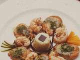 Médaillons de ris de veau aux langoustines et beurre de cerfeuil