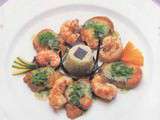 Médaillons de ris de veau aux langoustines et beurre de cerfeuil