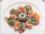 Médaillons de ris de veau aux langoustines et beurre de cerfeuil