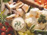 Panier fraîcheur de légumes croquants, sauce moutarde et aïoli