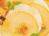 Pélardons frais aux pommes Pink lady et vinaigrette au miel de châtaignier