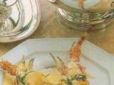 Petites langoustes roses bretonnes dites » puces » à la nage au Chardonnay