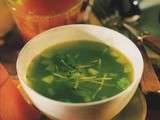 Potage de légumes et herbes fraiches infusées