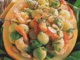 Salade de melon vert aux crevettes