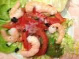 Saladette de crevettes roses, vinaigrette au citron et trois épices