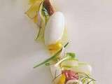 Sandre façon Fredrik, gelée de tomate et crudités, sorbet yaourt