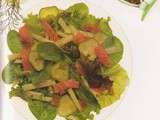 Symphonie en vert, saumon fumé et pommes, vinaigrette de pomelos