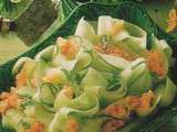 Tagliatelle de coeur de saumon fumé et concombre au citron vert