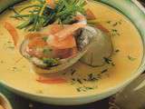 Velouté de palourdes au safran, sauce rouille