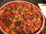 Pizza aux Boulettes de Viandes et Poivrons / Pizza com Almondegas e Pimentos