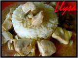 Emincé de poulet sauce moutarde et champignons