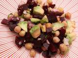 Salade betterave, avocat, pois chiches