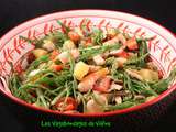 Salade de crevettes, salicorne, pommes de terre et champignons