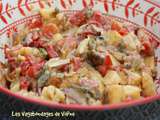 Salade de pommes de terre aux poivrons, sauce aux anchois et aux câpres
