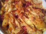 Tartiflette revisitée ( Pelardon , Reblochon , Pommes de terres sautées maison flambées au Muscat de Lunel )