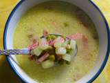 Soupe petits pois-lardons