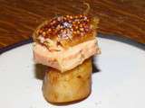Bouchées de St-jacques au foie gras et figue