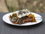 Lasagnes à l’aubergine, à la courgette, au poivron, à la tomate et au cumin (vegan)