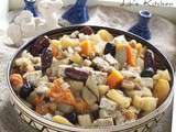 Tajine végétarien express avec plein de choses dedans (légumes, tofu, sirop d’érable, épices, fruits secs…) (vegan)