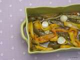 Trio de poivrons marinés et ail confit au four (vegan)