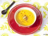 Velouté de courge musquée et patate douce, curry et huile de noix (vegan)