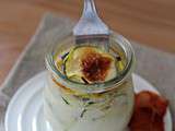 Gratin de courgettes au Reblochon et chips de Jambon