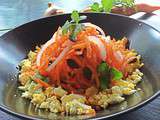 Salade de carottes, graines de courge et vinaigrette fruitée