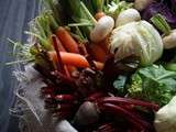 Panier de mini-légumes, essais photographiques sur fond noir