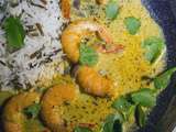 Gambas en curry Thaï