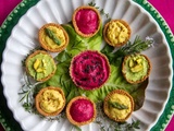 Mini tartelettes végétariennes en 3 couleurs