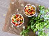 Salade fraîcheur… melon, tomate, mozza au basilic