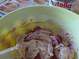 Muffins aux framboises, dôme de Nutella