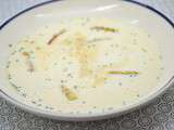 Gelée de bisque de crevettes grises, velouté aux asperges blanches