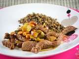Boeuf aux poireaux et cacahuètes