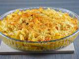 Gratin de penne aux poireaux et saumon fumé