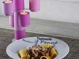 Paccheri sauce émincé de boeuf au pesto Carrettiera