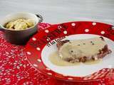 Steak sauce au poivre et sa purée de pommes de terres aux harengs