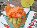 Verrine concombre, avocat & saumon