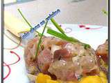 Tartare de thon et mangue facon thai
