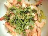 Crevettes marinées au citron et à la coriandre