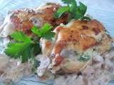 Escalopes de poulet farci aux épinards /ricotta /roquefort