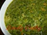 Soupe épinards/lentilles/pdt aux saveurs indiennes