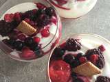 Verrine minute (biscuit, fromage blanc et fruits rouges)