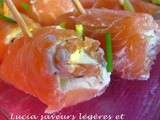 Amuse-gueule de saumon au fromage frais et au poivre timut du Népal