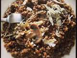 Déjeuner improvisé (rapide) – Kasha et champignons de Paris comme un risotto