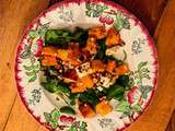 Goûts et des couleurs en salade tiède – Butternut rôtie, féta, cresson et noisettes grillées