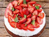 Gâteau fraises et pistaches