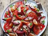 Notre salade nectarines/tomates